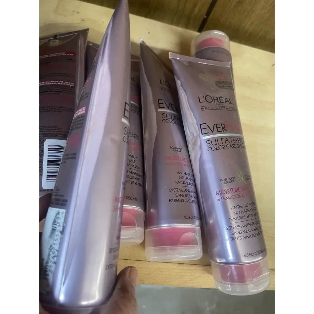 6x L'Oreal Ever Pure Sulfate Free Rosemary Moisture Shampoo 8.5oz (damage Bottle